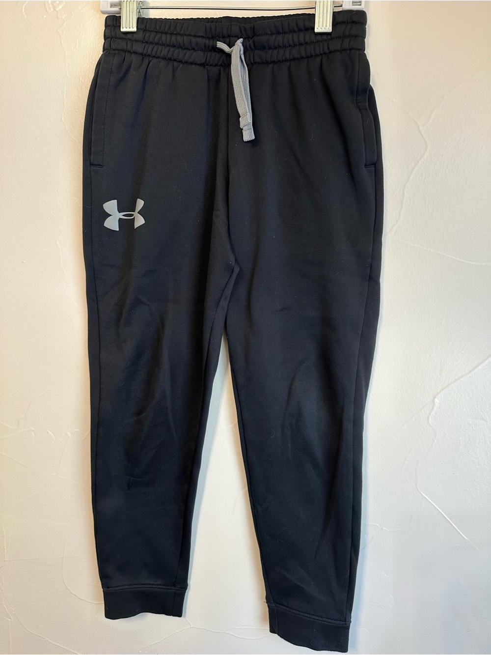 Under Armour Black Jogger Sweatpants with Gray Logo and Drawstring